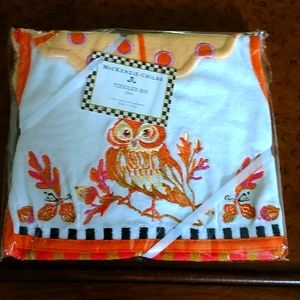 NWT MacKenzie-Childs Owl Toddler Bib